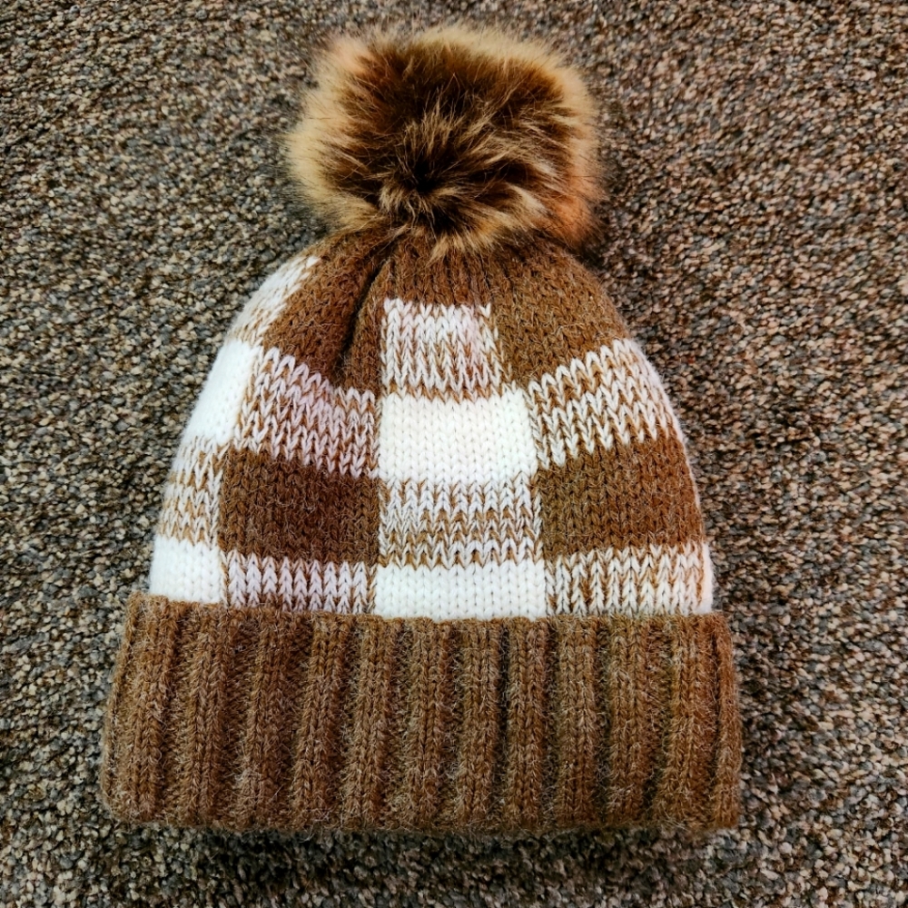 Knit Fleece Winter Hat with PomPom Gender neutral Girls Boys Small Women…